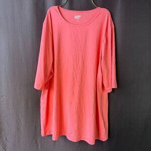 Land's‎ End Women's 1X-2X, M LONG Rash Guard Top Elbow Sleeve Relaxed Tee UPF 50